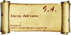 Incze Adrienn névjegykártya
